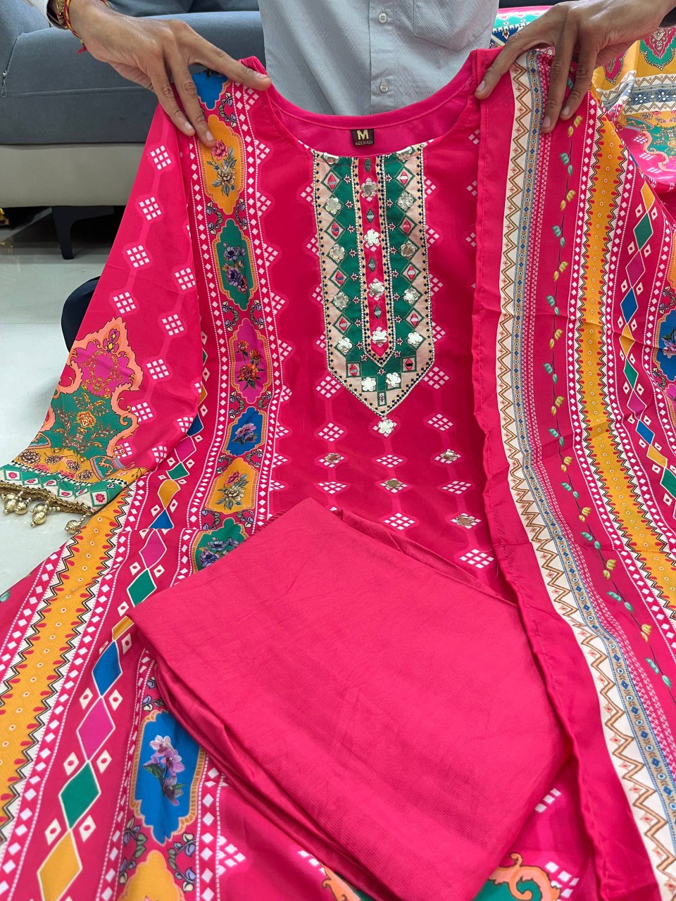 Elegant Ready-Made Kurti Set with Cotton Lining – Her Highness Fashion