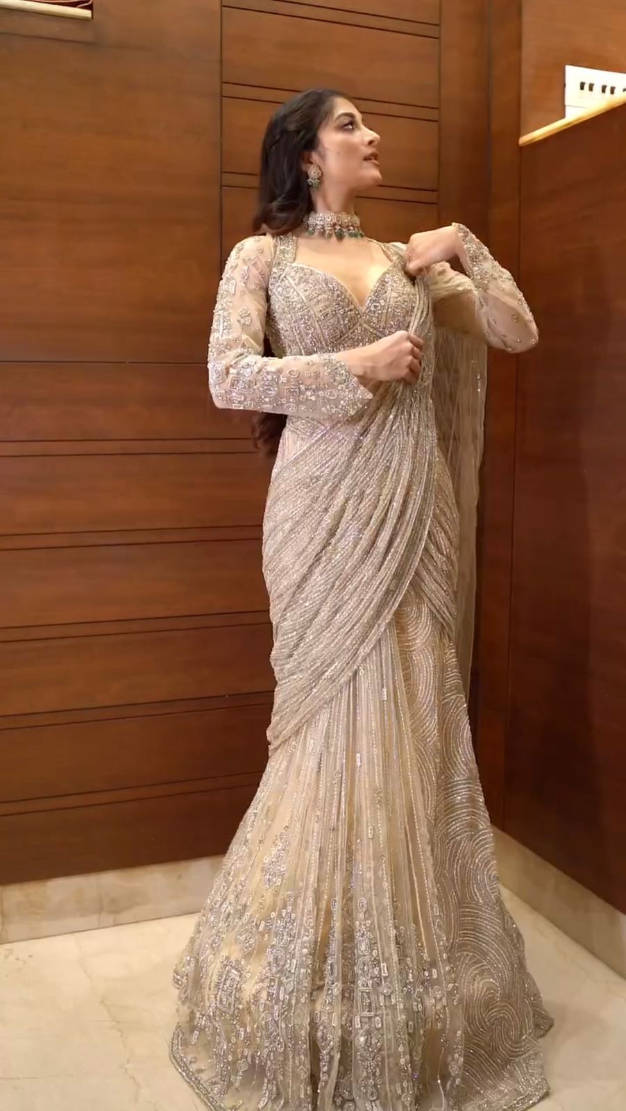 Ready-to-Wear Saree Drape – Model Wearing