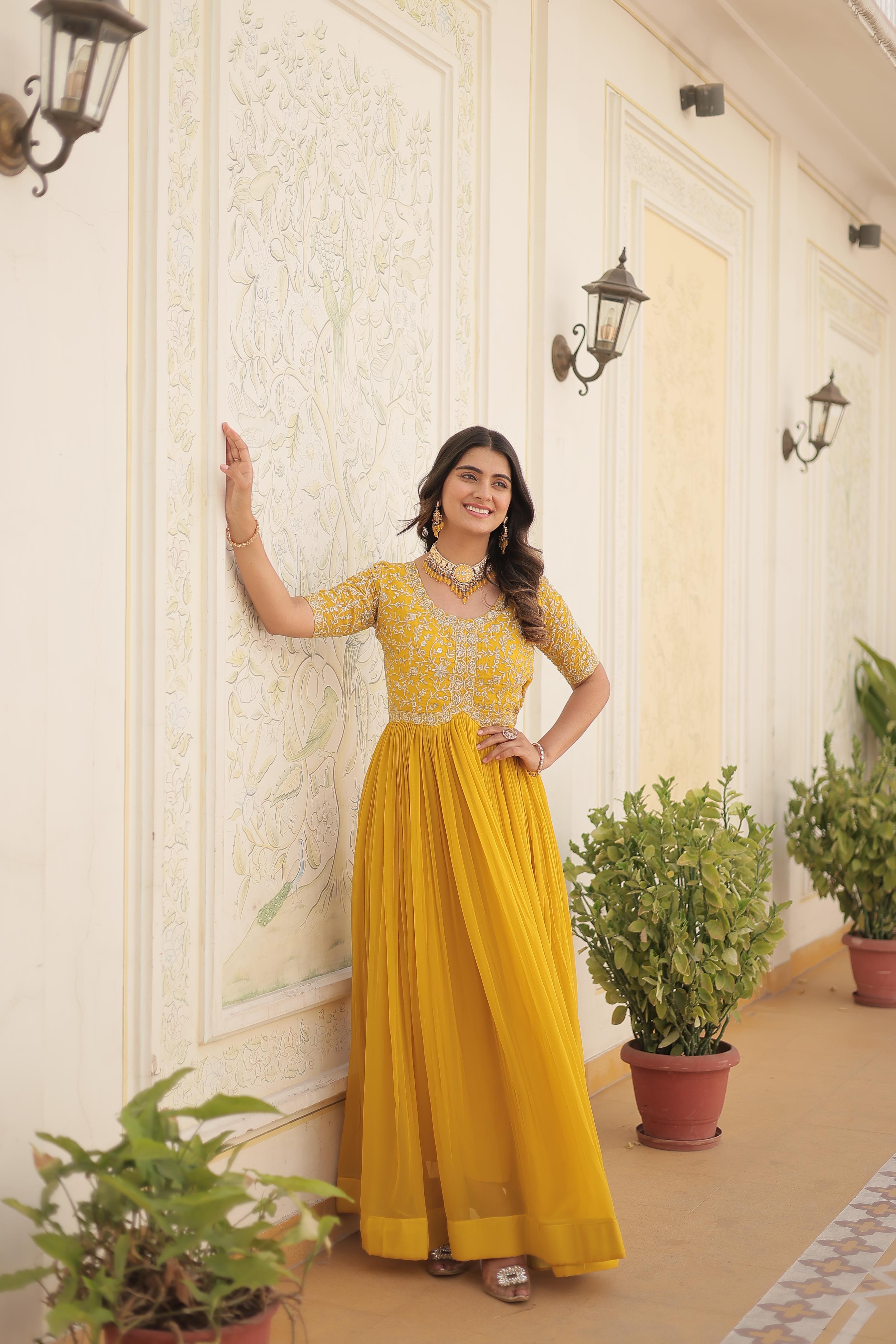 Festive wear embroidered gown by Her Highness Fashion