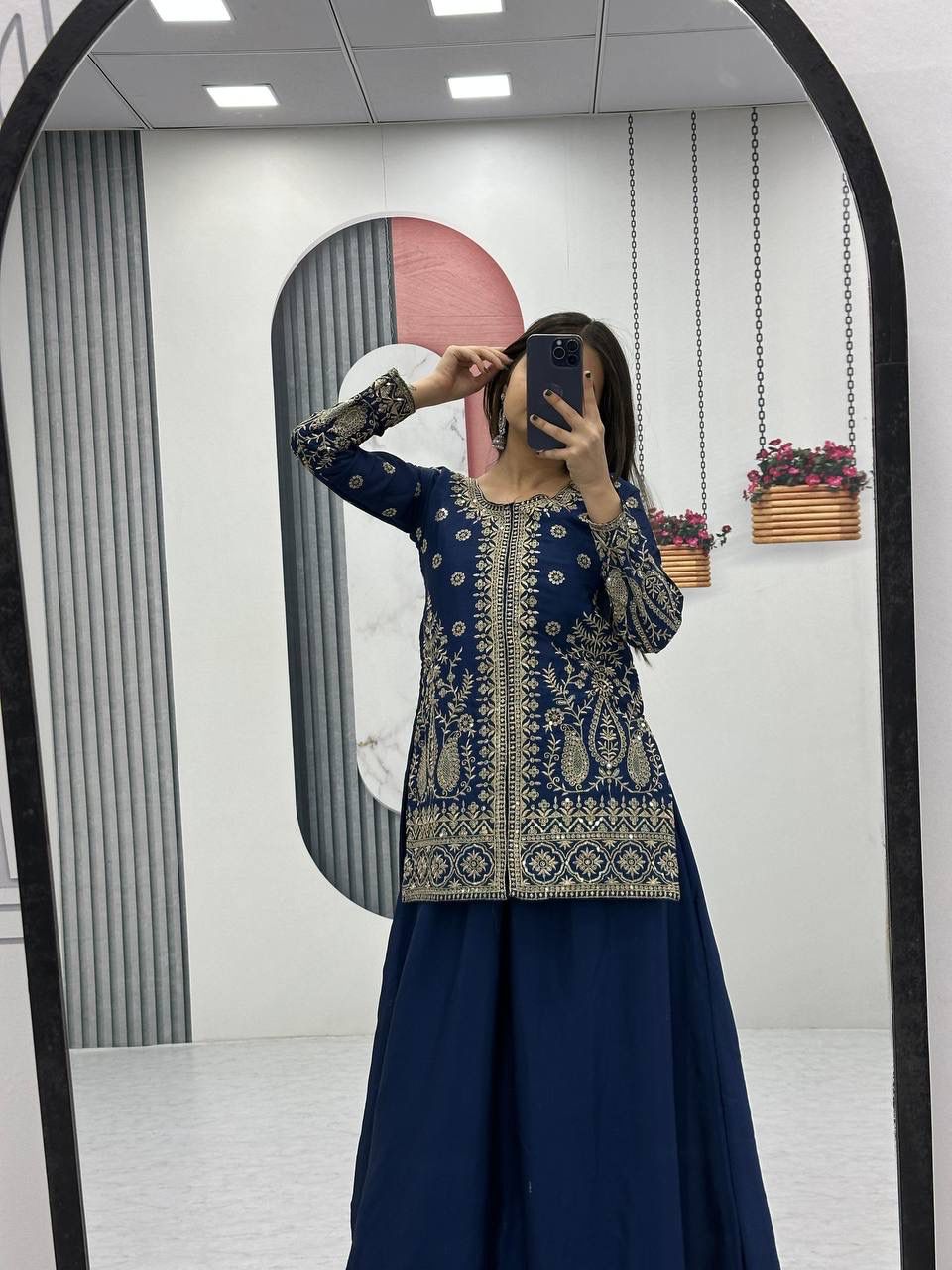 Elegant Thread Work Palazzo Set for Festive Wear