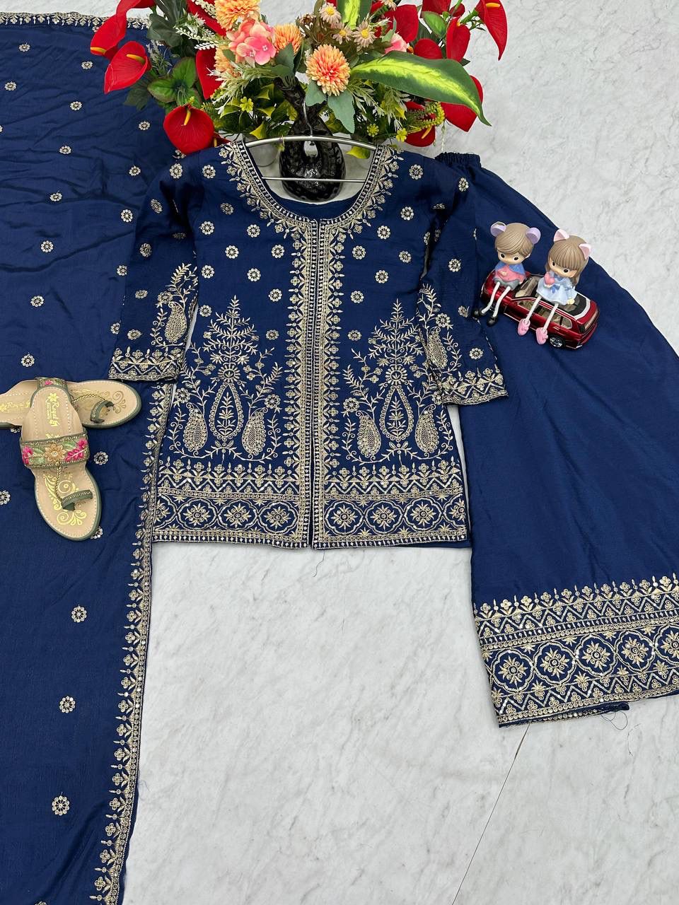 Elegant Thread Work Palazzo Set for Festive Wear