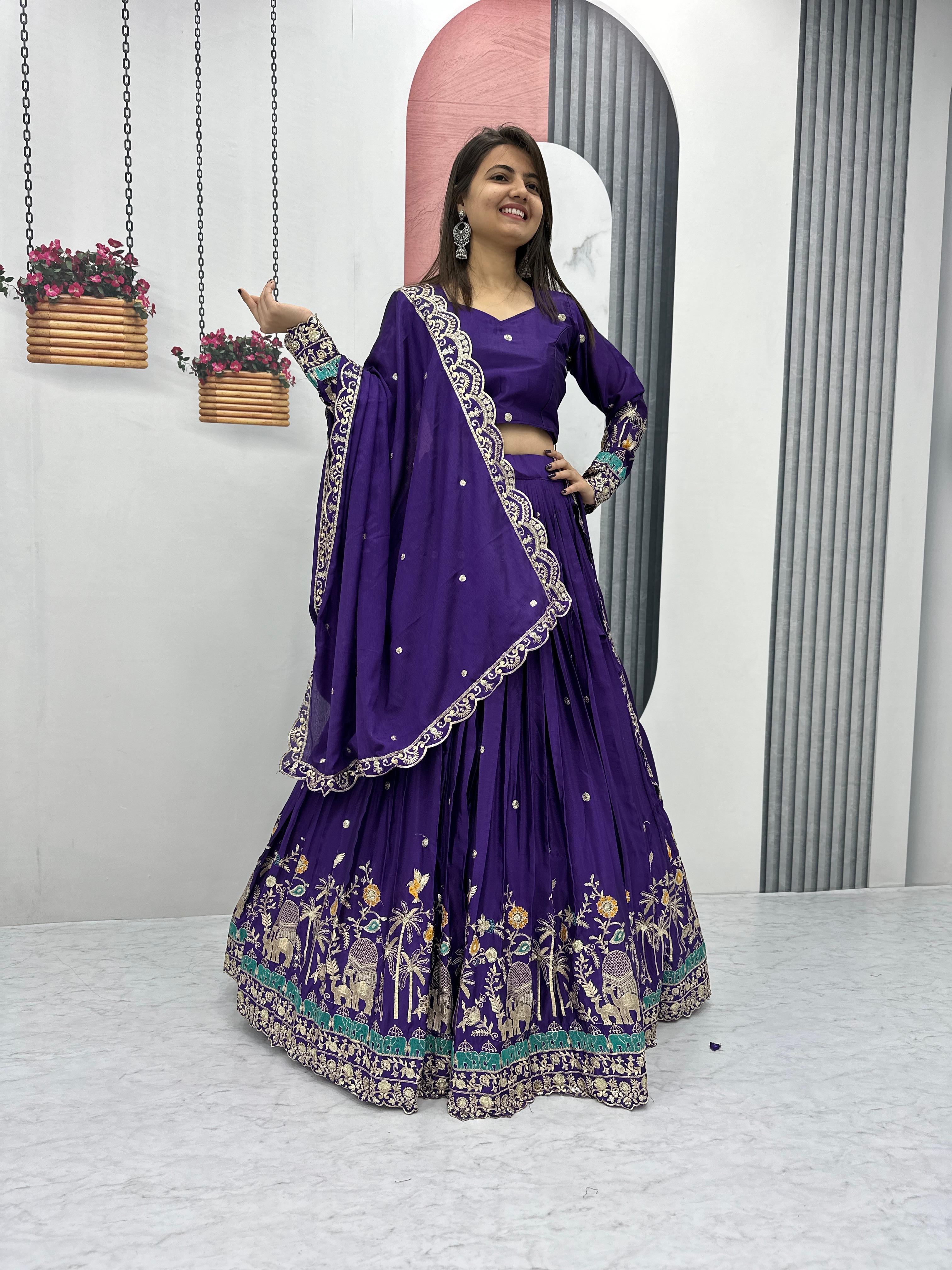 Heavy Work Lehenga Choli Set for Wedding  
