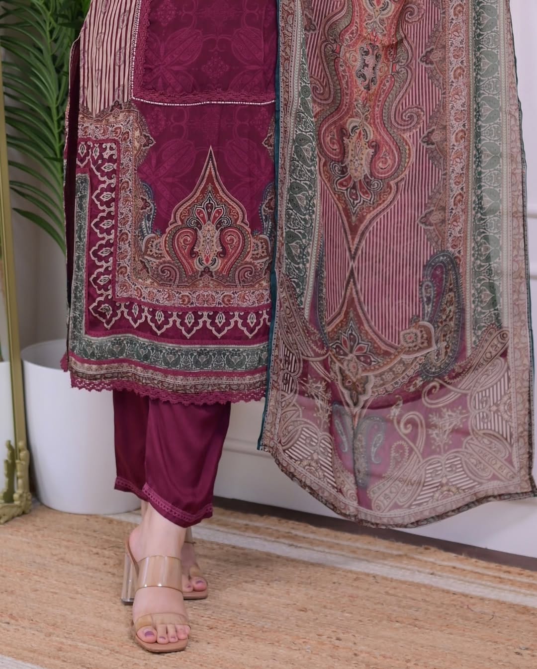 Rajhans Soft Muslin Readymade Suit Set with Dupatta