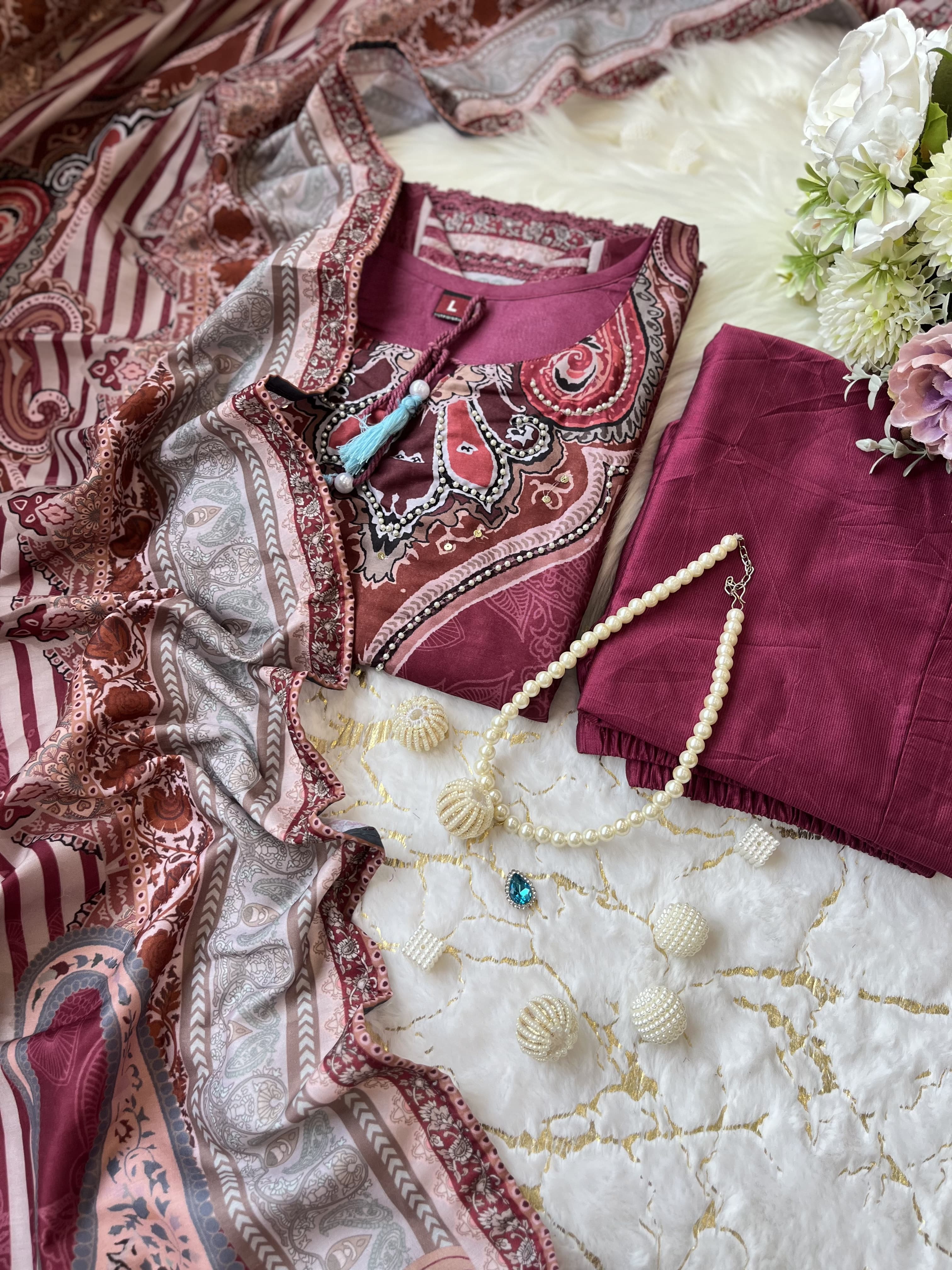 Rajhans Soft Muslin Readymade Suit Set with Dupatta