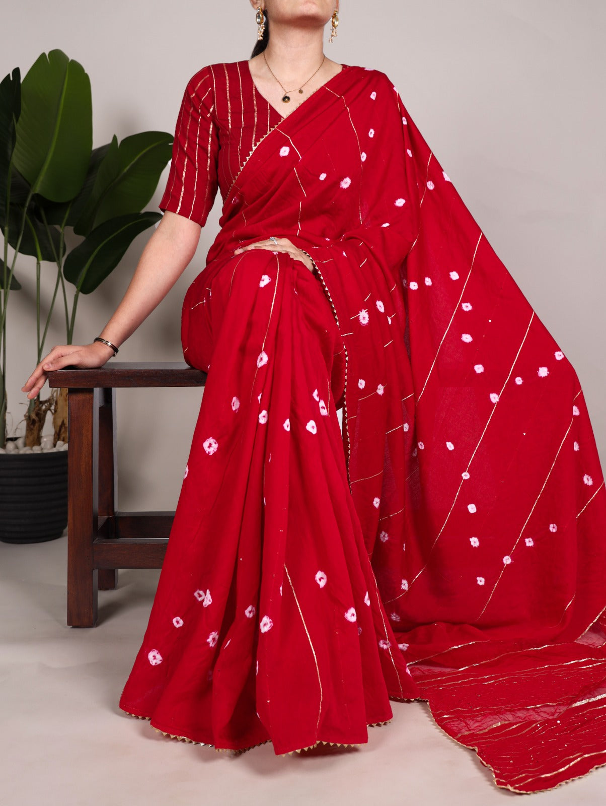Elegant Viscose Chanderi Saree with Sequins & Zari Line Work