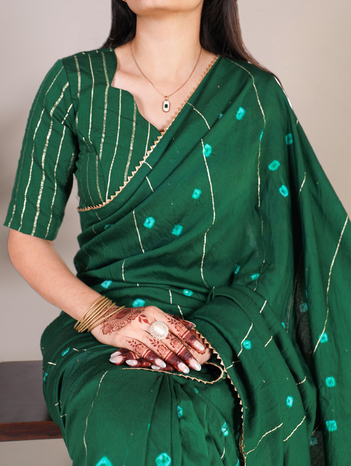 Elegant Viscose Chanderi Saree with Sequins & Zari Line Work