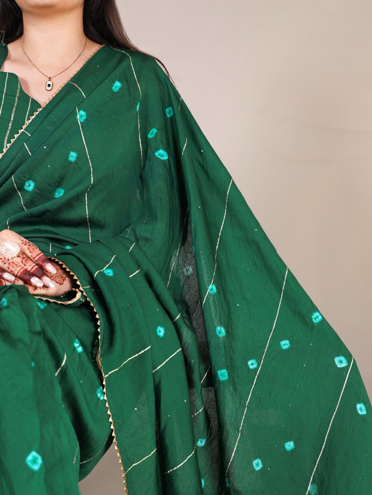 Elegant Viscose Chanderi Saree with Sequins & Zari Line Work