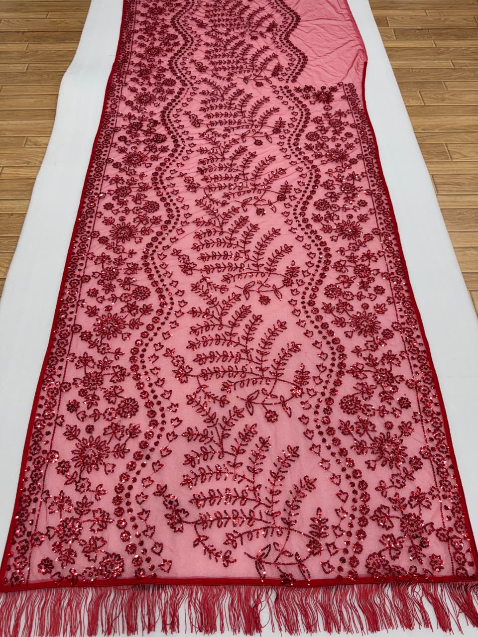 Heavy Butterfly Net Saree Front View
