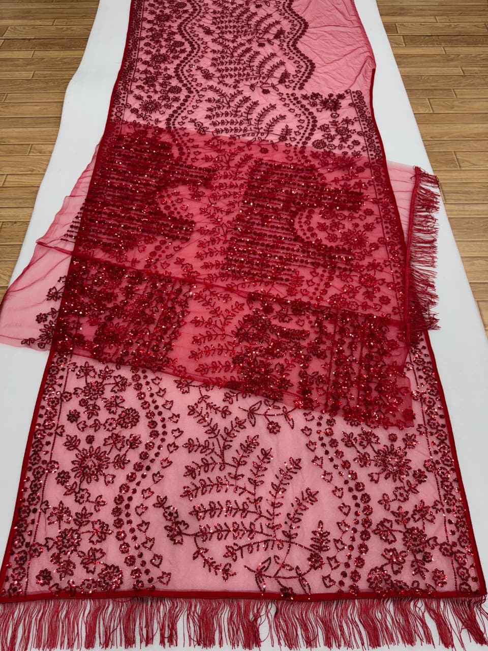Heavy Butterfly Net Saree Front View