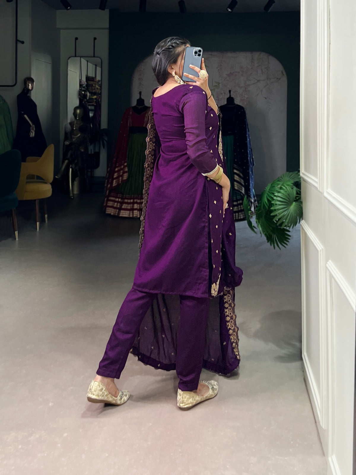 Grace your look with this elegant Vichitra Silk Suit Set