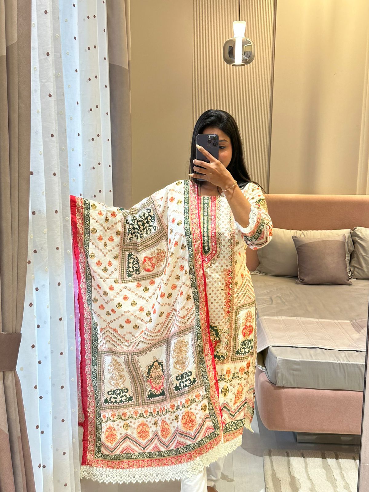 ✨ Muslin Banana Silk Suit Set with Handcrafted Embroidery & Digital Prints ✨