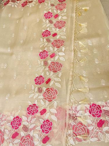 Soft Organza Silk Saree with Multi-Thread Designer Work