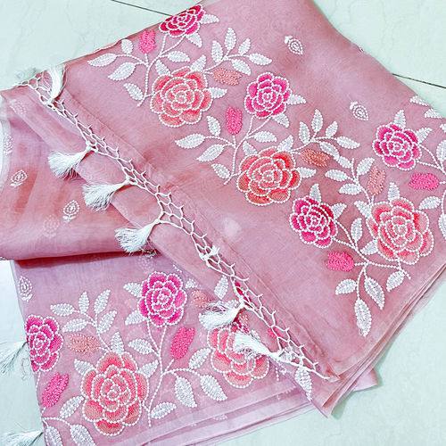 Soft Organza Silk Saree with Multi-Thread Designer Work