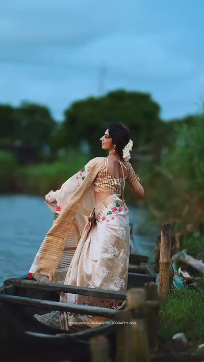 Assam Silk Saree with Zari Jacquard Border